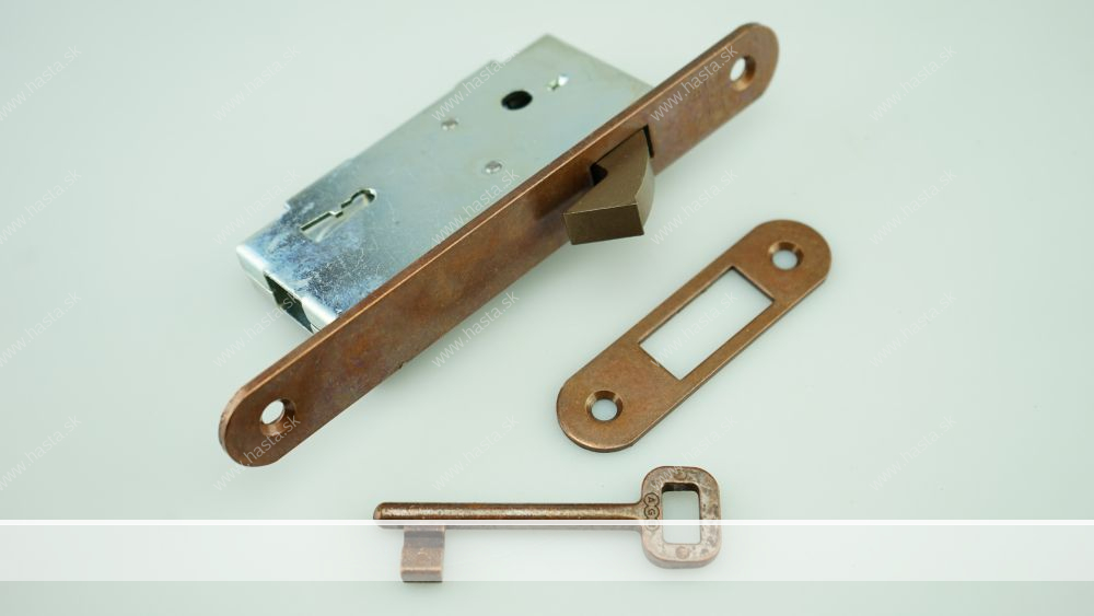 ZÁMOK KRÁTKY HÁKOVÝ OB DM50 NA POSUVNÉ DVERE - BRONZ