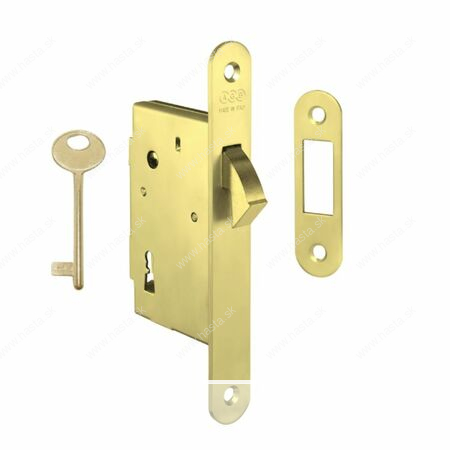 ZÁMOK KRÁTKY HÁKOVÝ OB DM40 NA POSUVNÉ DVERE - MOSADZ - Image 2