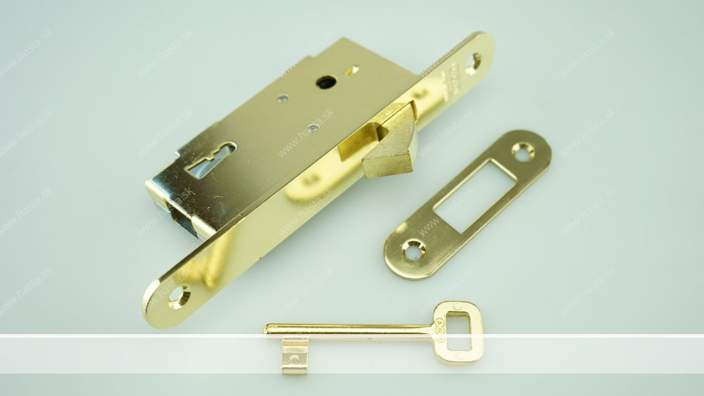 ZÁMOK KRÁTKY HÁKOVÝ OB DM40 NA POSUVNÉ DVERE - MOSADZ