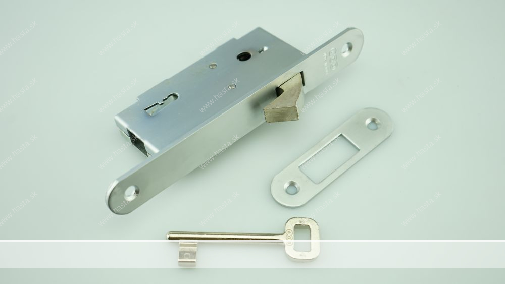 ZÁMOK KRÁTKY HÁKOVÝ OB DM40 NA POSUVNÉ DVERE - MATNÝ CHRÓM