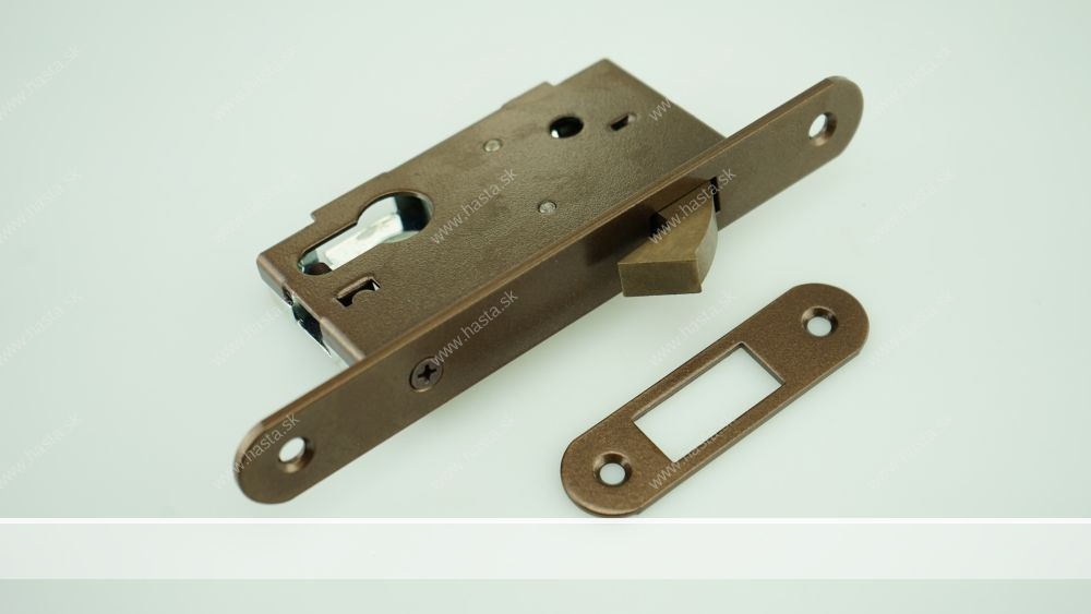 ZÁMOK KRÁTKY HÁKOVÝ PZ DM40 NA POSÚVNE DVERE -TM. BRONZ