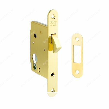 ZÁMOK KRÁTKY HÁKOVÝ PZ DM50 NA POSUVNÉ DVERE - MOSADZ - Image 2