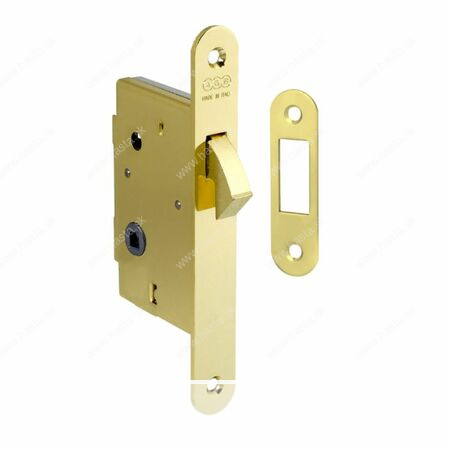 ZÁMOK KRÁTKY HÁKOVÝ WC DM35 NA POSUVNÉ DVERE - MOSADZ - Image 2